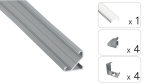 TEKKNI BARDE Set, silver, transparent cover, 2.02 m 2.0